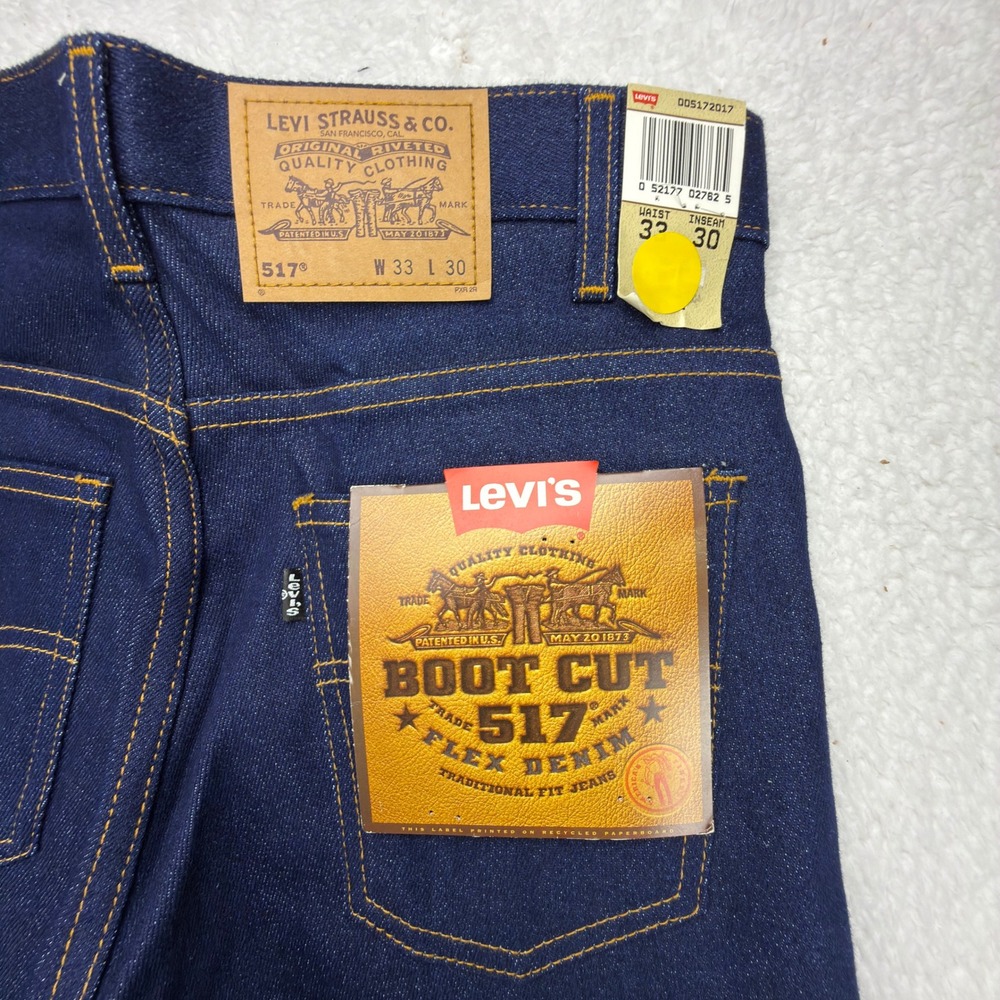 Vintage Deadstock Levis 517 Boot Cut Flex Denim Jeans Mens 33x30 NOS
